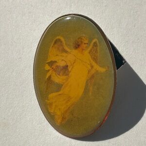 True Religion Angelic Mixed Media Art - Yellow and Brown